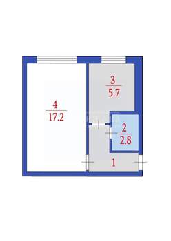 1-к квартира, вторичка, 30м2, 1/5 этаж
