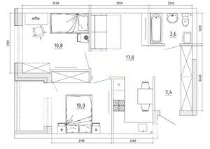 2-к квартира, вторичка, 54м2, 5/8 этаж