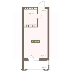 Студия квартира, вторичка, 25м2, 15/16 этаж