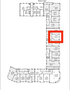 Студия квартира, вторичка, 48м2, 2/6 этаж