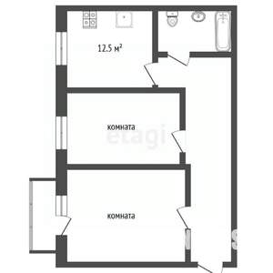 2-к квартира, вторичка, 60м2, 5/5 этаж