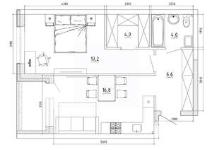 2-к квартира, вторичка, 54м2, 5/8 этаж