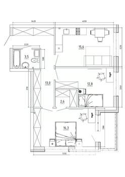 3-к квартира, вторичка, 70м2, 2/8 этаж