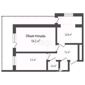 2-к квартира, вторичка, 54м2, 4/5 этаж