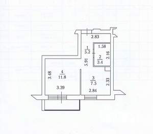 1-к квартира, вторичка, 28м2, 2/16 этаж