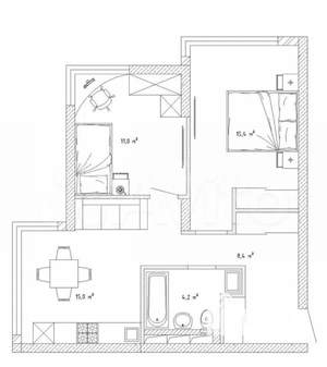 2-к квартира, вторичка, 57м2, 15/15 этаж