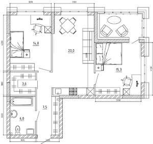 3-к квартира, вторичка, 74м2, 3/15 этаж