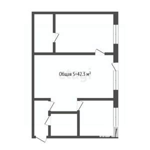 2-к квартира, вторичка, 43м2, 1/5 этаж
