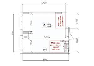 2-к квартира, вторичка, 38м2, 1/15 этаж