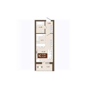 Студия квартира, вторичка, 31м2, 20/20 этаж