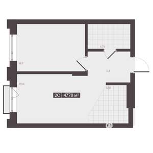 2-к квартира, строящийся дом, 48м2, 12/16 этаж