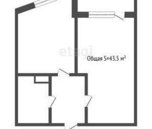 1-к квартира, вторичка, 43м2, 14/25 этаж