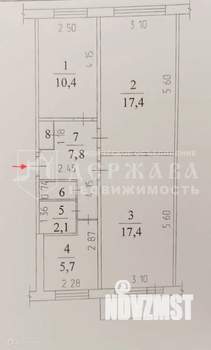 3-к квартира, вторичка, 63м2, 5/5 этаж