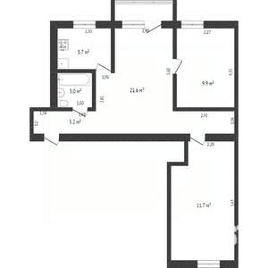 3-к квартира, вторичка, 55м2, 2/4 этаж