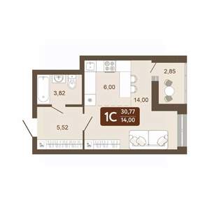 Студия квартира, вторичка, 31м2, 5/20 этаж