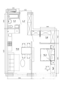 2-к квартира, вторичка, 48м2, 4/8 этаж