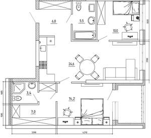 3-к квартира, вторичка, 79м2, 3/8 этаж