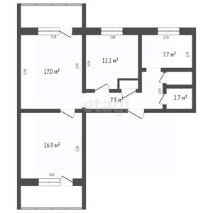 3-к квартира, вторичка, 65м2, 9/9 этаж