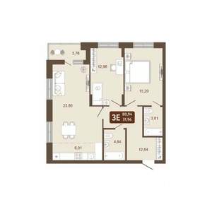 3-к квартира, вторичка, 81м2, 6/20 этаж