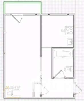 1-к квартира, вторичка, 31м2, 4/5 этаж