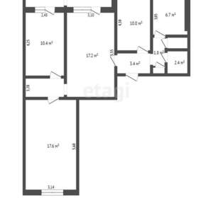 4-к квартира, вторичка, 74м2, 8/9 этаж