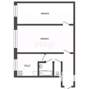 2-к квартира, вторичка, 37м2, 1/5 этаж