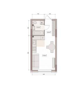 Студия квартира, вторичка, 25м2, 4/15 этаж