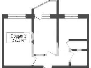 2-к квартира, вторичка, 53м2, 8/9 этаж