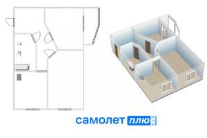 2-к квартира, вторичка, 54м2, 3/5 этаж