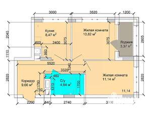 2-к квартира, строящийся дом, 48м2, 1/15 этаж