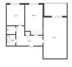 2-к квартира, вторичка, 43м2, 3/10 этаж