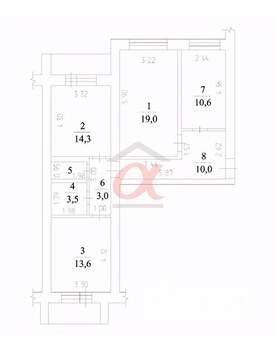 3-к квартира, вторичка, 76м2, 7/10 этаж