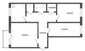 3-к квартира, вторичка, 67м2, 9/9 этаж