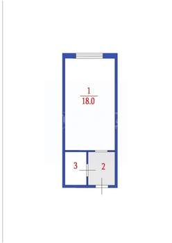 1-к квартира, вторичка, 18м2, 2/9 этаж