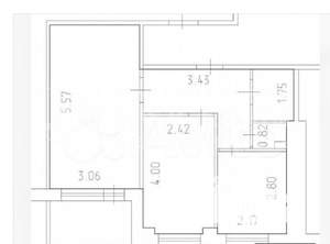 2-к квартира, вторичка, 43м2, 9/9 этаж