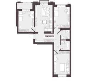 4-к квартира, вторичка, 84м2, 7/16 этаж