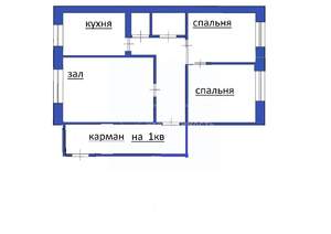 3-к квартира, вторичка, 65м2, 1/10 этаж
