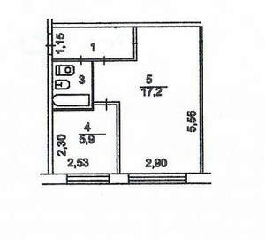 1-к квартира, вторичка, 32м2, 1/5 этаж